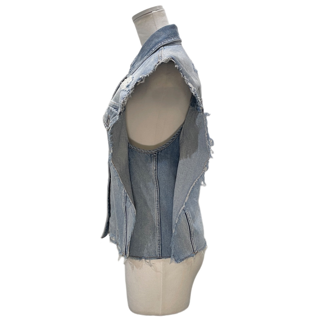 MM6 Maison Margiela 17SS 袖着脱カットオフデニムジャケット ベスト ノースリーブ アウター エムエムシックス メゾンマルジェラ レディース