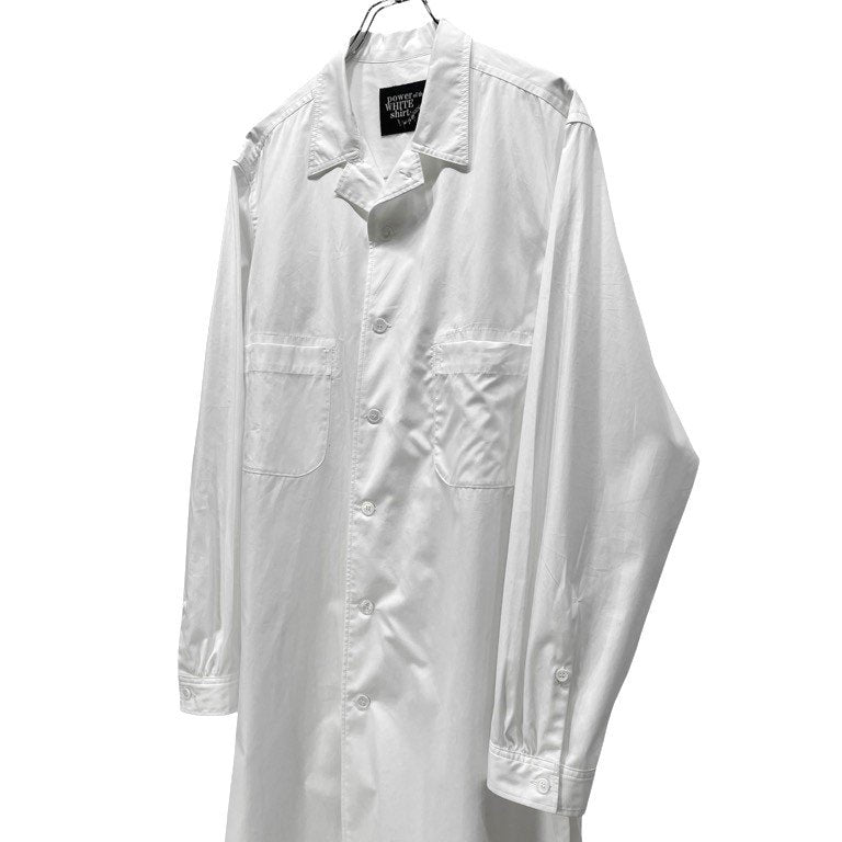 Yohji Yamamoto Pour Homme 23AW COTTON BROADCLOTH OPEN COLLAR LONG SHIRT コットンブロードオープンカラーロングシャツ ブラウス HJ-B53-018 環縫い 開襟 定価62,700円 ヨウジヤマモトプールオム メンズ