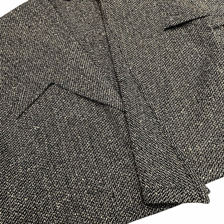 COMME des GARCONS ウールツイード変形襟アシンメトリーボタンレスコート Archive 80s 90s ジャケット ブルゾン アウター コムデギャルソン レディース