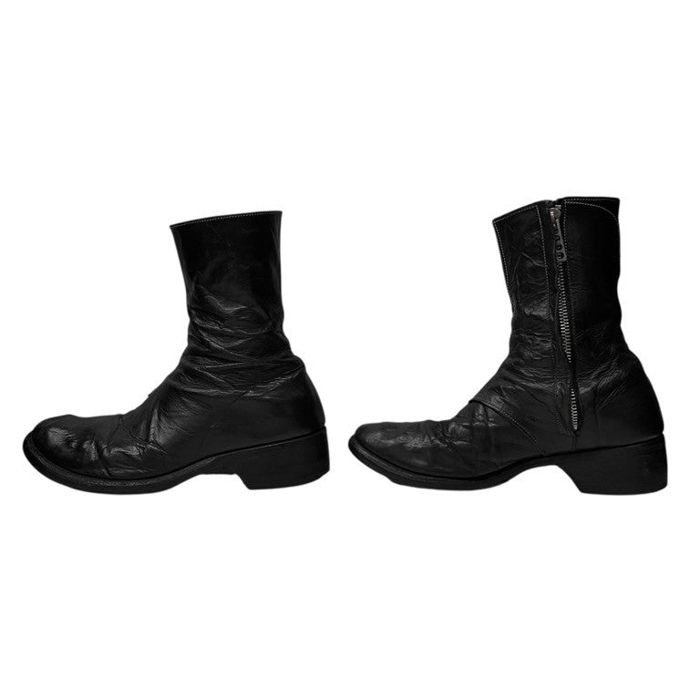 Obscur 16AW ホースレザーサイドジップロングヒールブーツ 希少 シューズ 靴 size 41 スカーステッチ 6228004 AW16-26 41 定価159,840円 オブスキュー メンズ