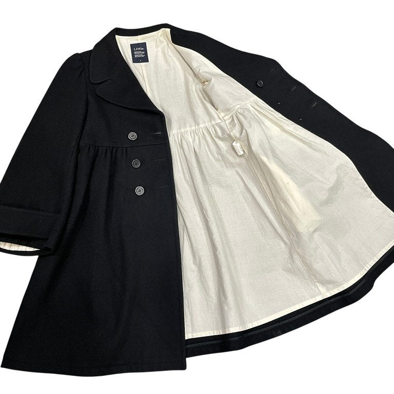 LIMI feu ウールメルトンボリュームギャザーダブルブレストロングコート ジャケット ブルゾン アウター Yohji Yamamoto Femme リミフゥ ヨウジヤマモト レディース