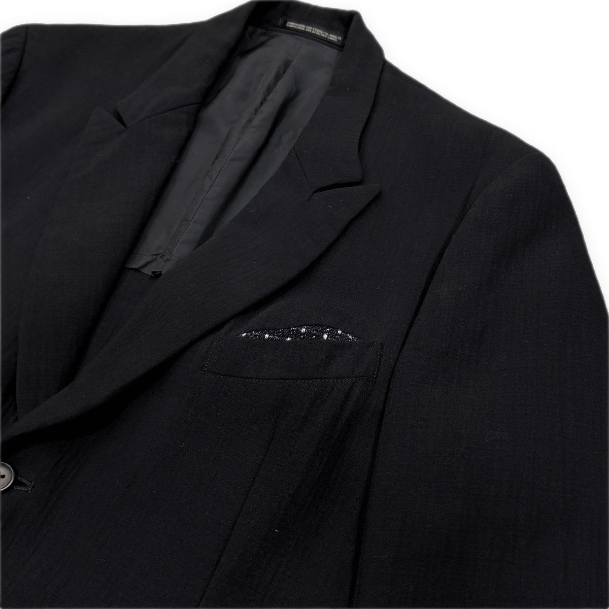 Yohji Yamamoto Pour Homme 95SS ウールこぎん刺しセットアップスーツ テーラードジャケット スラックス パンツ ボトムス コート アウター Archive 90s 刺し子 小巾 ヨウジヤマモトプールオム メンズ