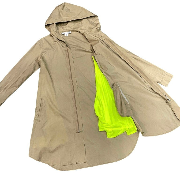 Y-3 サイドジップメッシュフレアフーデッドロングシャツ フード ブラウス トップス ライトコート Yohji Yamamoto adidas ワイスリー ヨウジヤマモト アディダス メンズ レディース ユニセックス