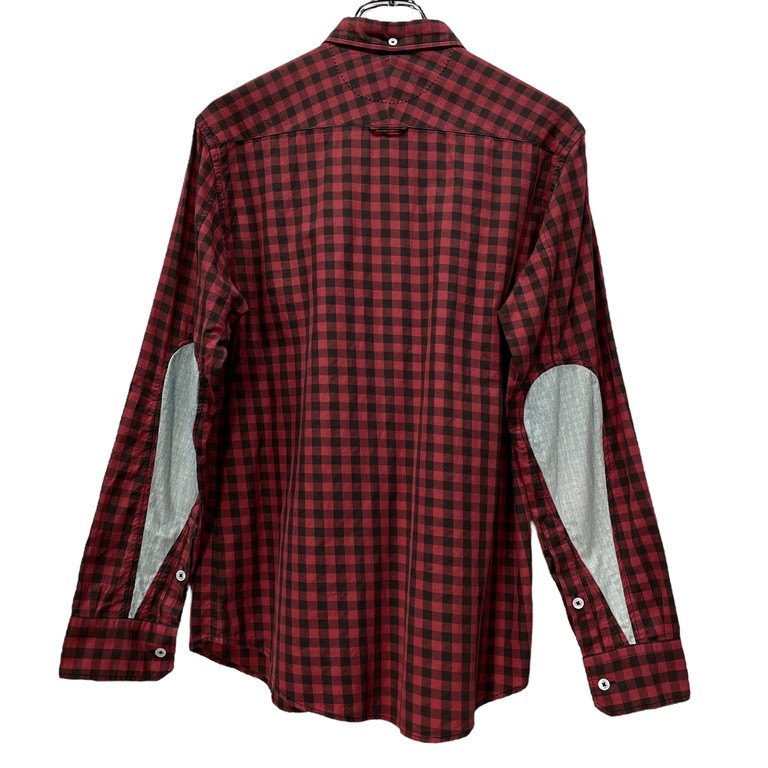 visvim ALBACORE SHIRT L/S IT RED CHECK ギンガムチェックエルボーパッチボタンダウンアルバコアシャツ ブラウス トップス ビズビム ヴィズヴィム メンズ