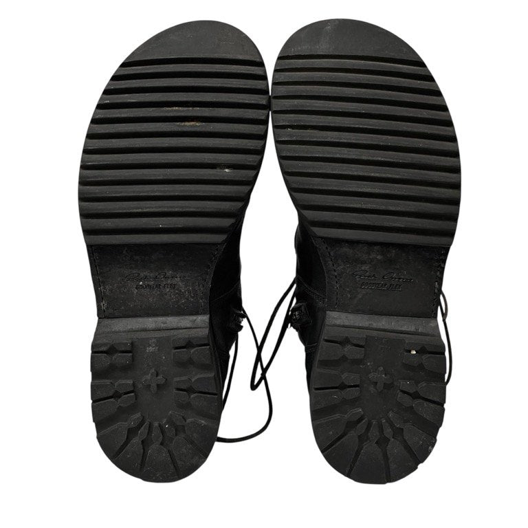 Rick Owens サイドジップレースアップレザーコンバットブーツ シャークソール シューズ 編み上げ 靴 クツ スニーカー 42 リックオウエンス メンズ
