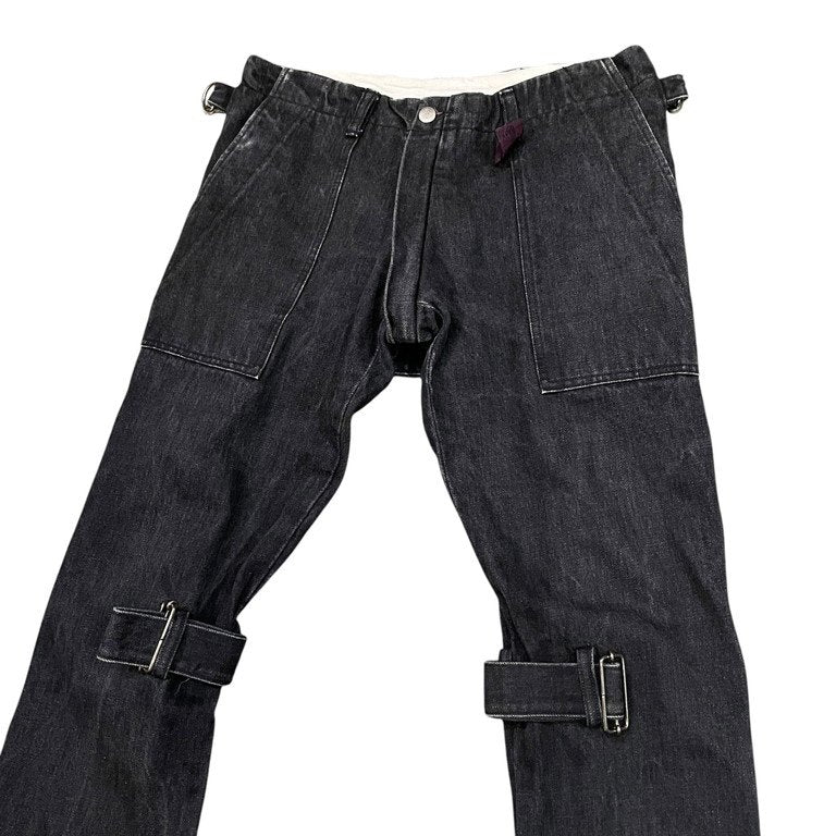 Vivienne Westwood MAN ブラックデニムバムフラップボンテージパンツ Archive ボトムス ジップ ヴィヴィアンウエストウッド マン メンズ