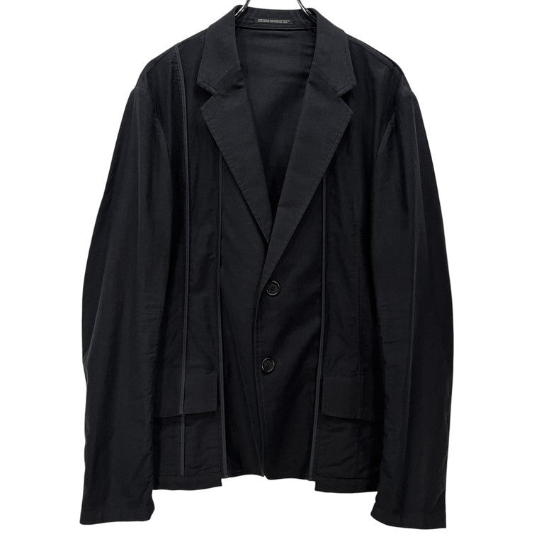 Yohji Yamamoto Pour Homme 16SS コットンギャバジン縦線切替パイピングストライプテーラードジャケット Archive リバーシブル ブレザー コート アウター ヨウジヤマモトプールオム メンズ
