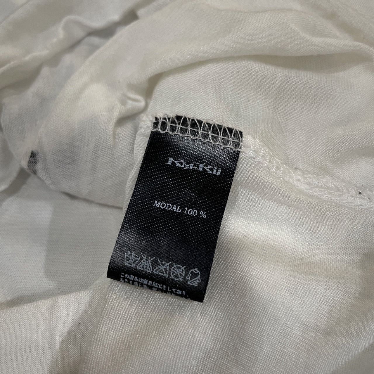 KMRii バタフライラメプリントVネックモダールカットソー Tシャツ Tee T-shirt 蝶々 トップス Y2K ケムリ メンズ
