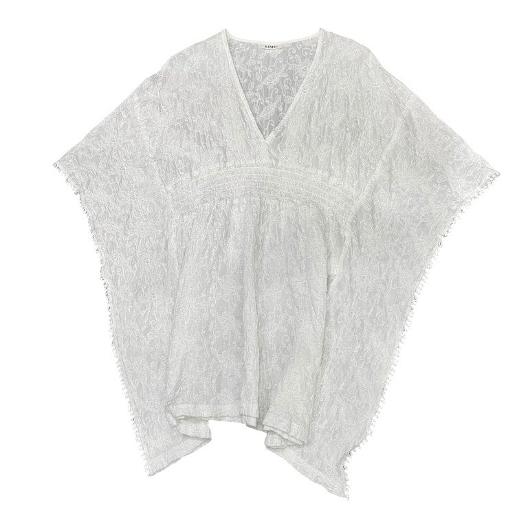 LIMI feu フラワーレースシャーリングガーゼチュニック トップス ブラウス シャツ 花柄 刺繍 ギャザー Yohji Yamamoto リミフゥ ヨウジヤマモト レディース