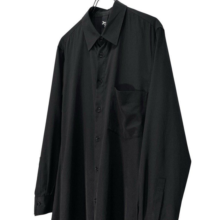 Ground Y 19AW トリアセテートポリエステルサイドフラシドレープロングシャツ ブラウス トップス Yohji Yamamoto グラウンドワイ ヨウジヤマモト メンズ レディース ユニセックス