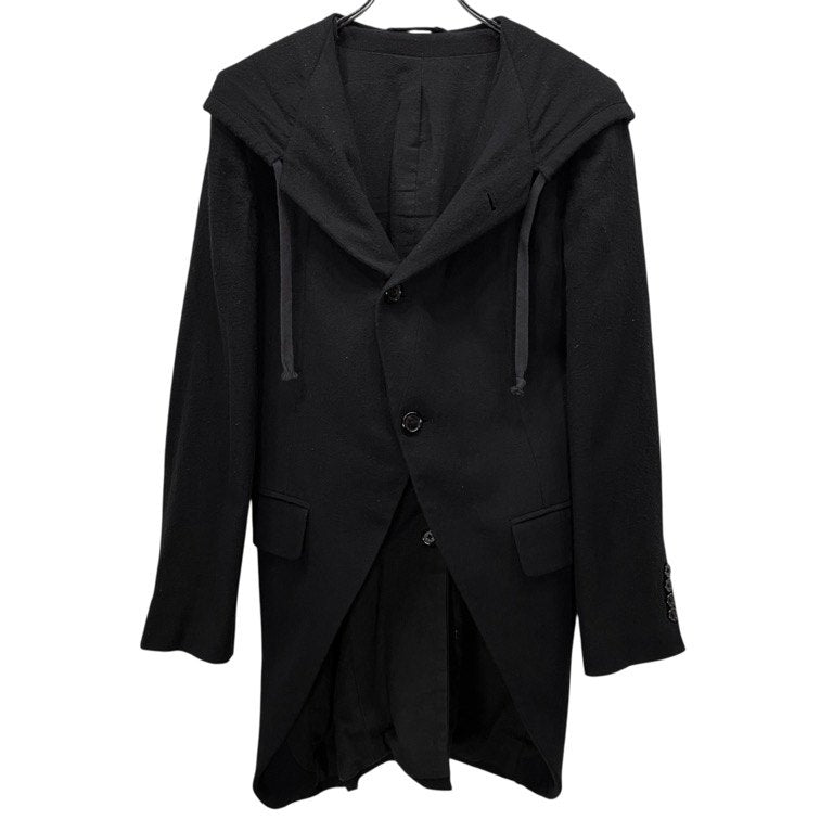 ANN DEMEULEMEESTER ウールフランネル3B燕尾フーデッドロングテーラードジャケット ブレザー ブルゾン コート アウター Archive アンドゥムルメステール メンズ