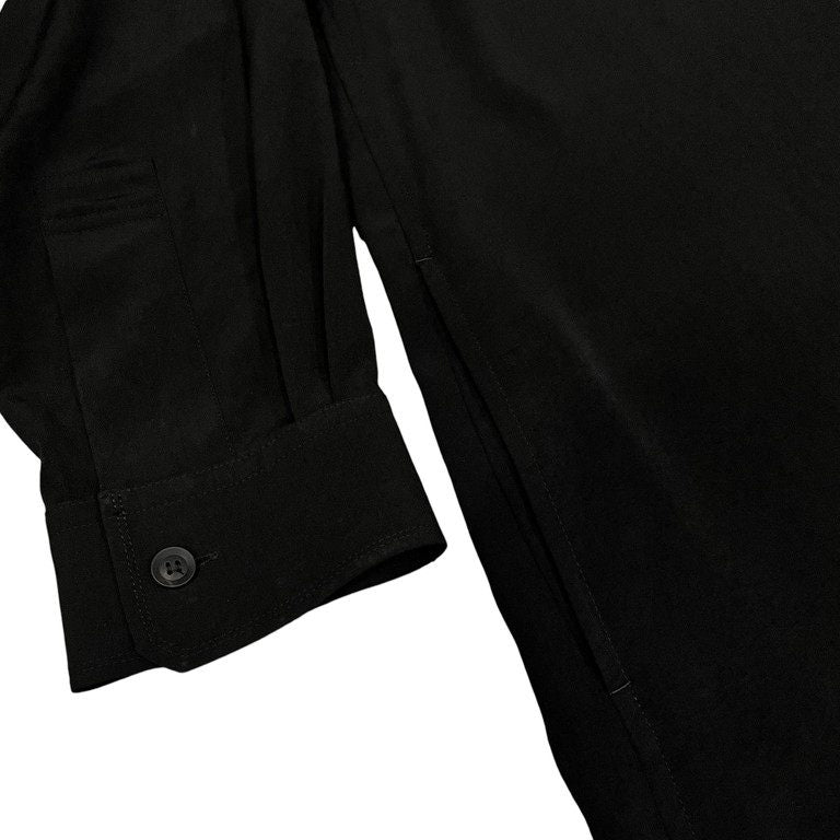 Yohji Yamamoto Pour Homme 22SS TA/TUXEDO OPEN COLLAR FRONT PLACKET BLOUSE トリアセテートポリエステルタキシードオープンカラーフロントポケットシャツ A-開襟前立て付きB 定価61,600円 ヨウジヤマモトプールオム メンズ