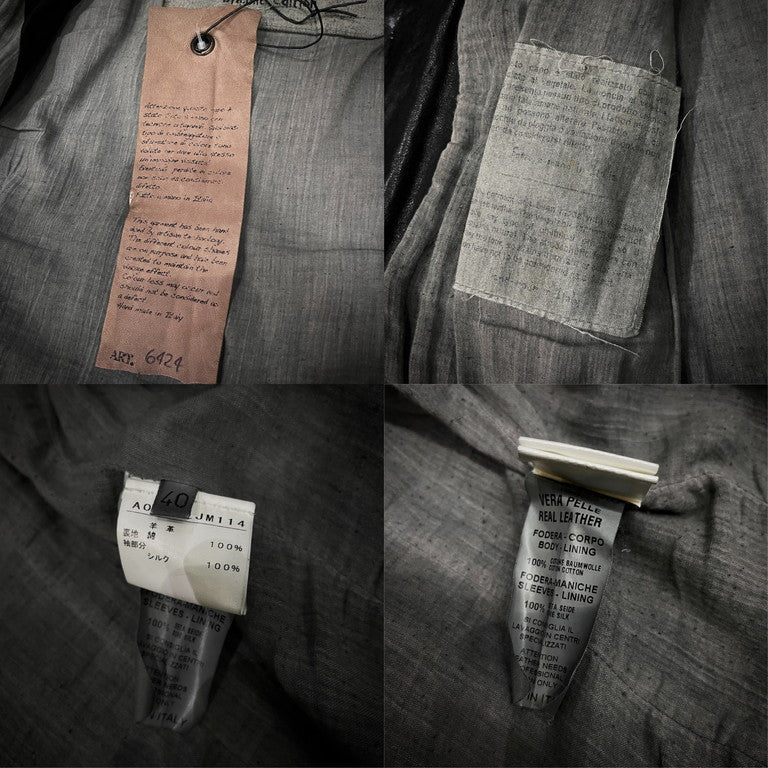 GIORGIO BRATO ラムレザーバックベルトノーカラーショートアビエータージャケット ブルゾン コート アウター ジョルジオブラット レディース