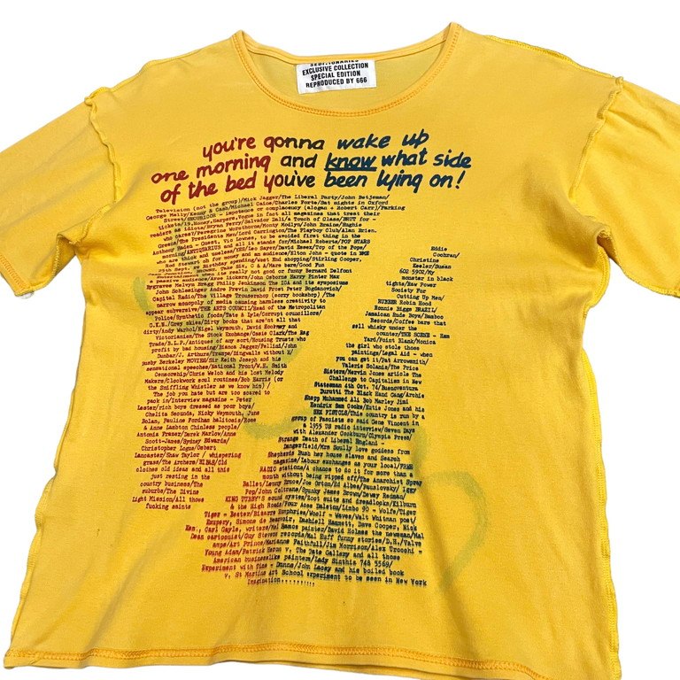 SEDITIONARIES by 666 Your Gonna Wake Up One Morning What side of the bed インサイドアウトプリントTシャツ カットソー パンク Archive Tee T-shirt 半袖