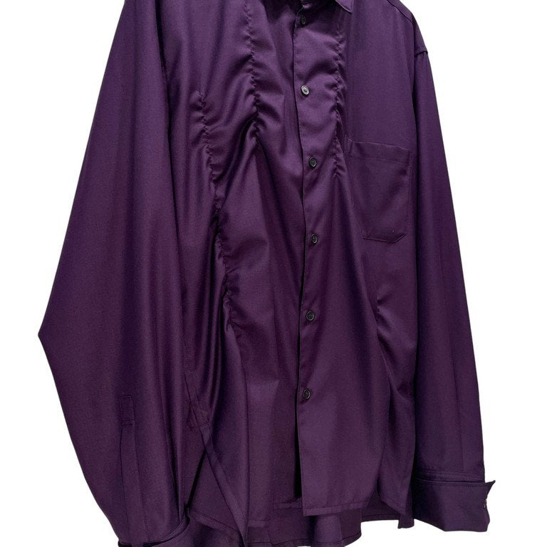 S'YTE Yohji Yamamoto 23AW PE/RY CLEAR TWILL SHIRRING DESIGN SHIRT ポリエステルレーヨンギャバジンシャーリングシャツ ギャザー ブラウス トップス サイト ヨウジヤマモト メンズ レディース ユニセックス