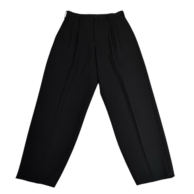 Yohji Yamamoto Pour Homme ウールギャバジン2タックテーパードパンツ スラックス トラウザーズ Archive 80s 90s 丸文字ロゴ 初期 ボトムス ヨウジヤマモトプールオム メンズ