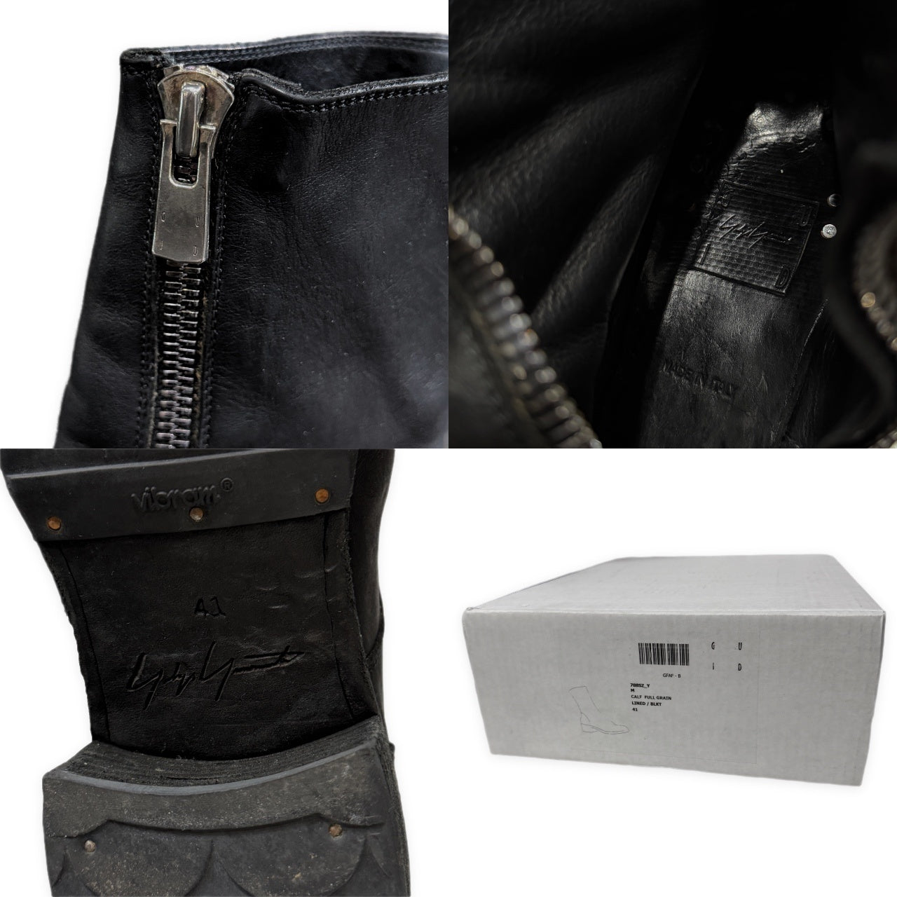 Yohji Yamamoto Pour Homme × GUIDI 23AW SOFT CALF LEATHER FRONT ZIPPER BOOTS ソフトカーフレザーフロントジッパーブーツ HJ-E23-774 788SZ_Y シューズ Vibram 定価265,100円 ヨウジヤマモトプールオム グイディ メンズ