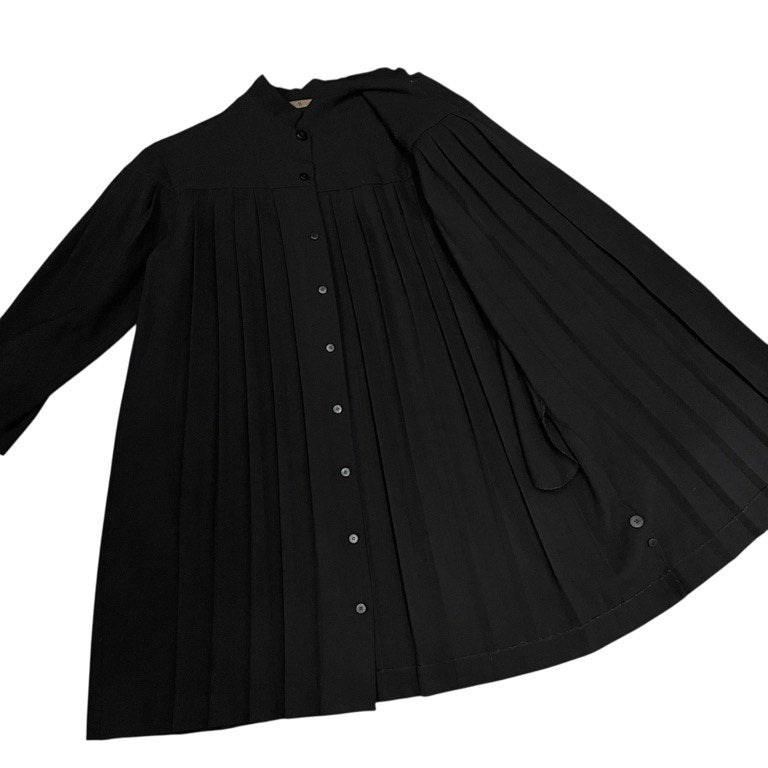 Y's オールドギャバジンバンドカラープリーツワンピース シャツ トップス Archive 70s Yohji Yamamoto Femme ヨウジヤマモトファム ワイズ レディース