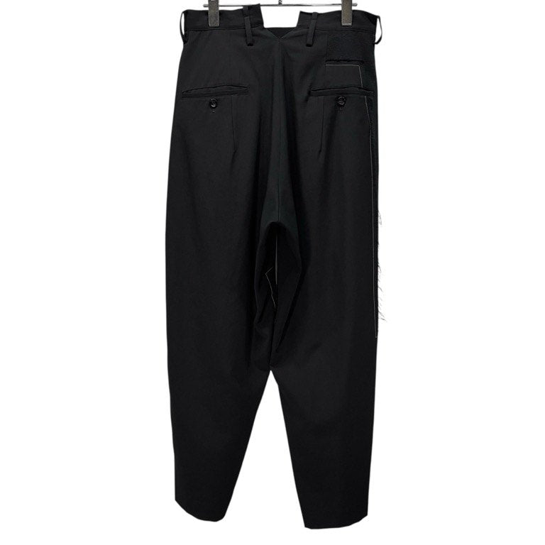 Y's 19AW ウールギャバジンカットアウトニット切替裁ち切りワイドパンツ カットオフ サスペンダーボタン ボトムス Yohji Yamamoto ワイズ ヨウジヤマモト レディース メンズ ユニセックス