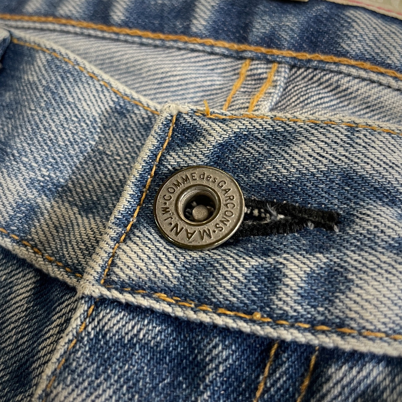 JUNYA WATANABE COMME des GARCONS MAN ヴィンテージディテール5ポケットデニムパンツ ジーンズ オフセットベルトループ リベット ボトムス Archive ジュンヤワタナベ マン コムデギャルソン メンズ