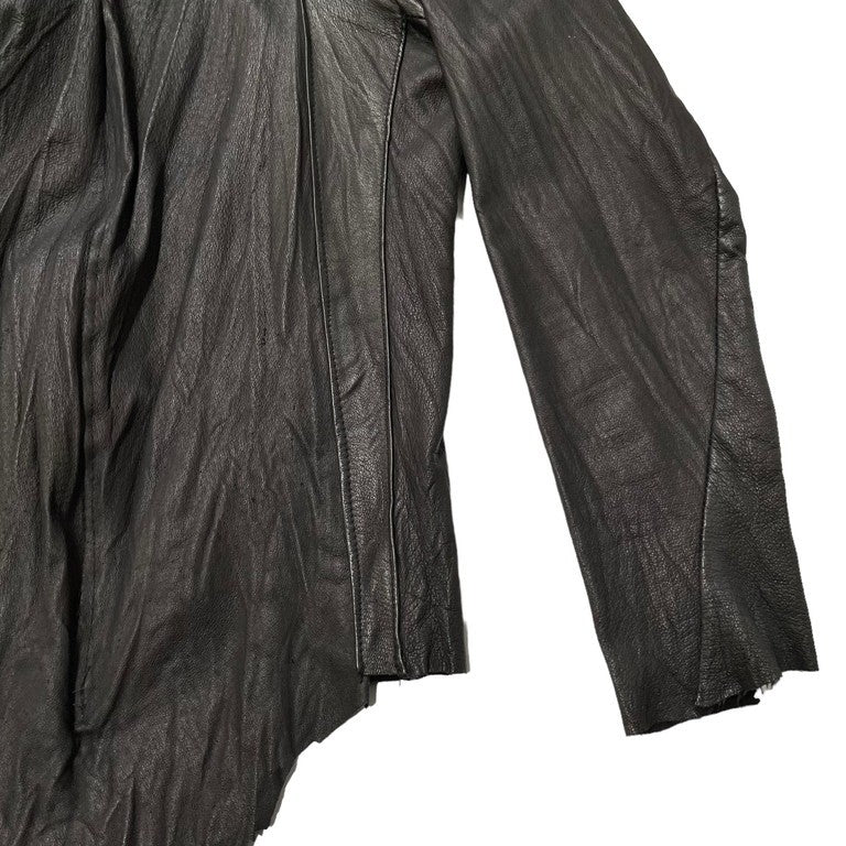 Johan CHAOS別注 ラムレザーカットオフアシンメトリージップアップジャケット