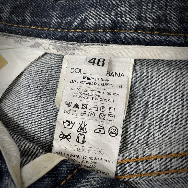 DOLCE&GABBANA バックプレートダメージ加工5ポケットデニムパンツ ジーンズ ボトムス D&G Archive ドルチェアンドガッバーナ メンズ