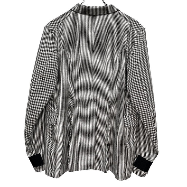 BLACK COMME des GARCONS 10AW 千鳥格子柄カフステーピング4Bテーラードジャケット ブレザー ブルゾン コート アウター 総柄 ブラック コムデギャルソン メンズ レディース ユニセックス