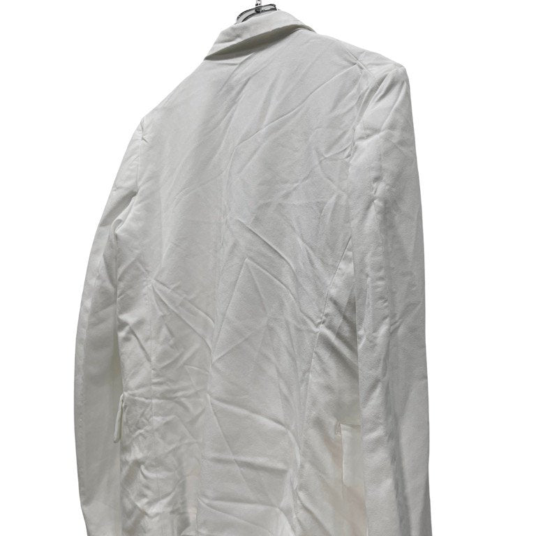 BLACK COMME des GARCONS 21SS ポリエステル皺加工ホワイトテーラードジャケット ブレザー コート アウター CdG ブラック コムデギャルソン メンズ レディース ユニセックス