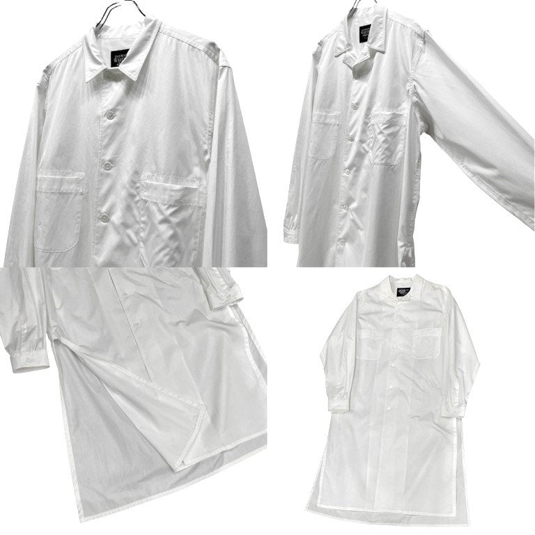 Yohji Yamamoto Pour Homme 23AW COTTON BROADCLOTH OPEN COLLAR LONG SHIRT コットンブロードオープンカラーロングシャツ ブラウス HJ-B53-018 環縫い 開襟 定価62,700円 ヨウジヤマモトプールオム メンズ