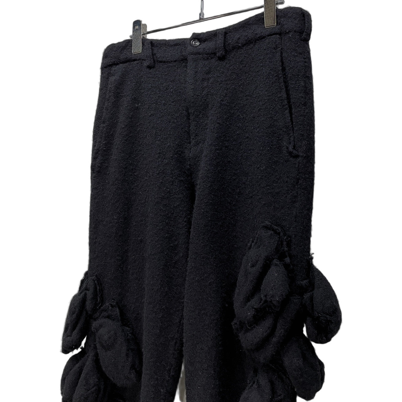 COMME des GARCONS 17AW 圧縮ウールサイド装飾テーパードパンツ ボトムス 縮絨 Archive シルエットの未来 The future of silhouette コムデギャルソン レディース