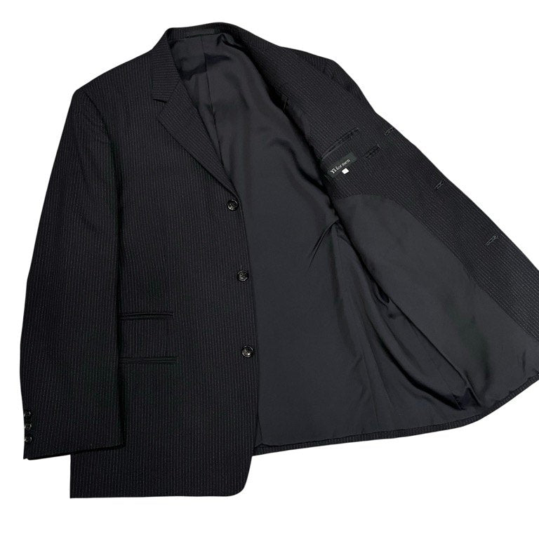 Y's for men ウールストライプセットアップスーツ Archive 3Bテーラードジャケット 2タックパンツ スラックス トラウザーズ Yohji Yamamoto Pour Homme ヨウジヤマモトプールオム ワイズフォーメン メンズ
