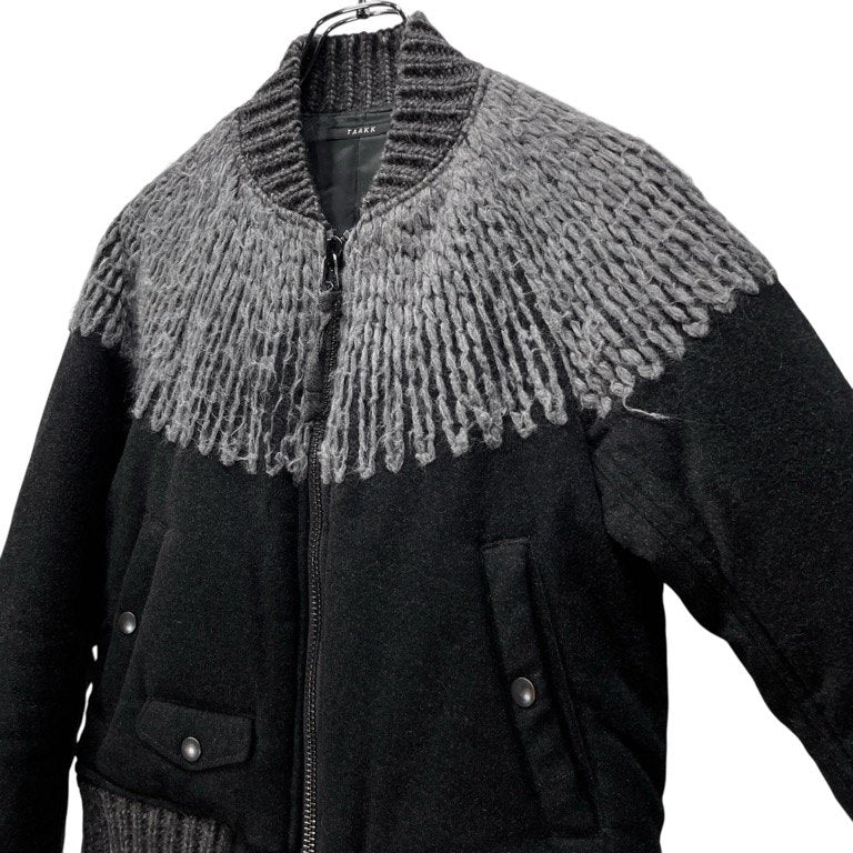 TAAKK 15AW Over Knit Embroidery Blouson ウールモッサニット刺繍ボンバージャケット ブルゾン 定価72,360円 アウター ターク メンズ レディース ユニセックス