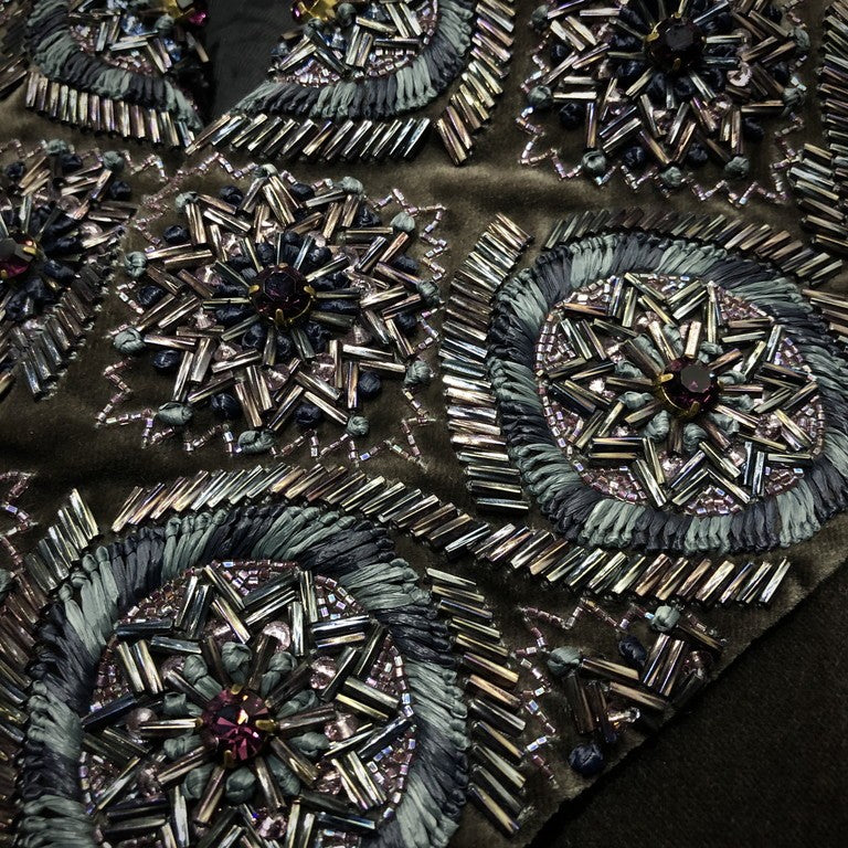 John Galliano 10AW GREAT COAT 'OPIUM' EMBROIDERY ビーズハンドメイド刺繍バックレースアップベロアロングコート LOOK37 Archive 激レア 希少 定価691,950円 ジョンガリアーノ メンズ