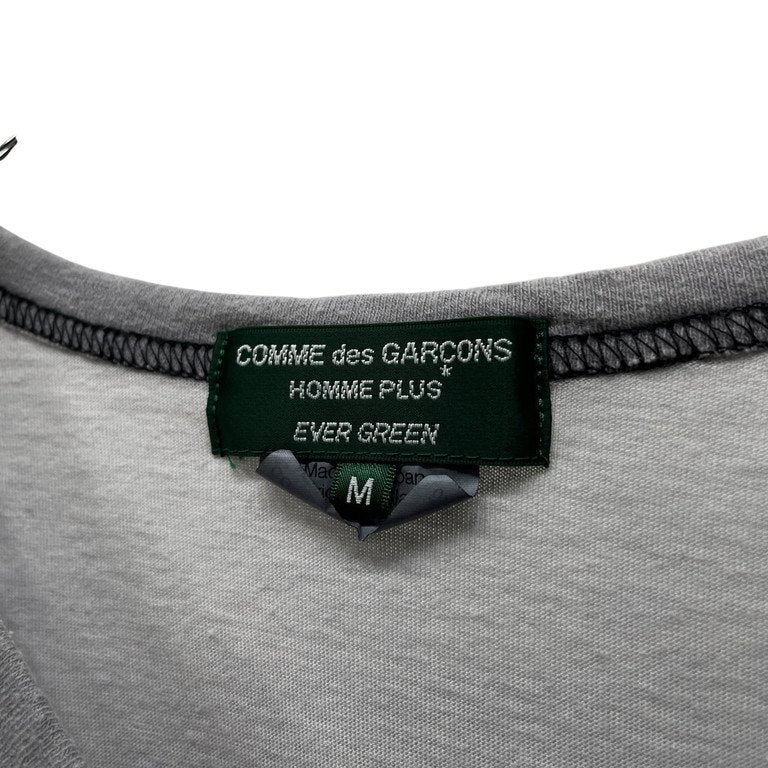 COMME des GARCONS HOMME PLUS EVER GREEN 03AW カーブ復刻 ラグランスリーブツートーンVネックTシャツ カットソー Tee T-shirt トップス バイカラー Archive 09SS Curve コムデギャルソンオムプリュス エバーグリーン メンズ