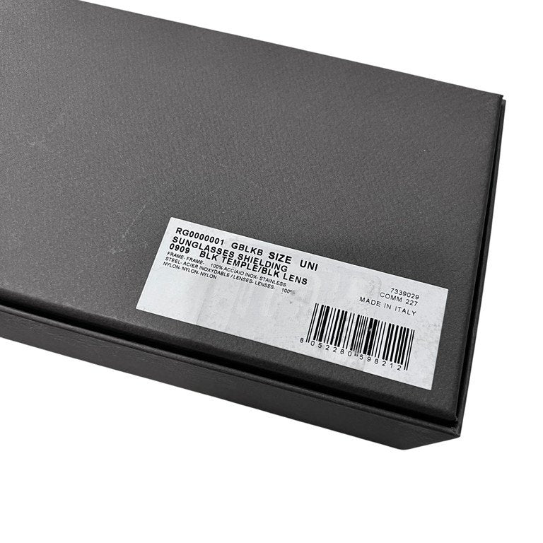 Rick Owens SHIELDING SUNGLASSES BLK TEMPLE / BLK LENSシールディングサングラス アイウェア 眼鏡 RG0000001 0909 リックオウエンス メンズ レディース ユニセックス