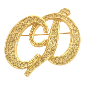 Christian Dior Christian Dior ブローチ CD ストーン