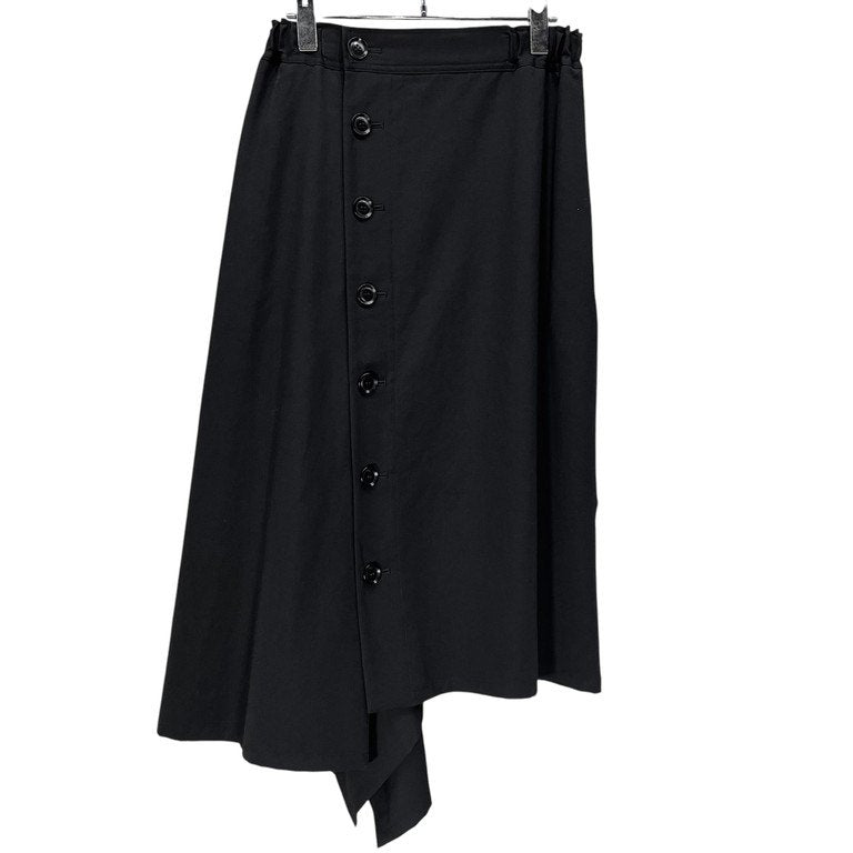Y's 23AW ウールギャバジン多釦ウエストゴムアシンメトリードレープスカート イージー パンツ ボトムス Yohji Yamamoto Femme ヨウジヤマモトファム ワイズ レディース