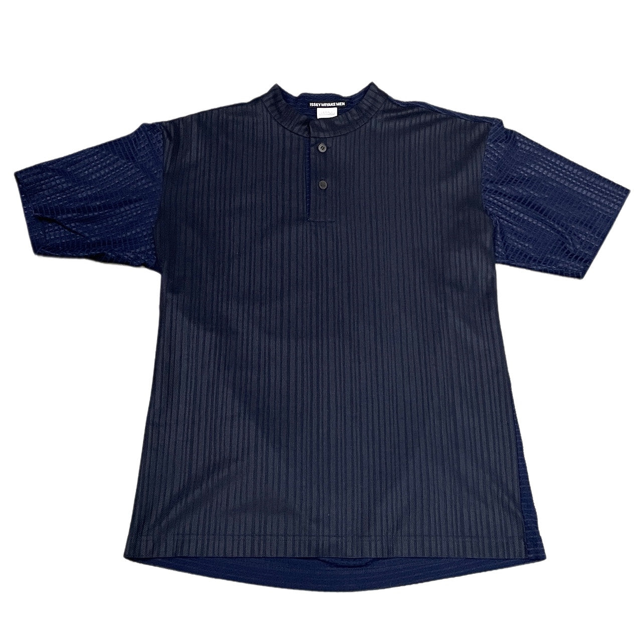 ISSEY MIYAKE MEN バンドカラー切替プルオーバーシャツ ブラウス Tシャツ カットソー トップス 半袖 Archive イッセイミヤケ メン メンズ