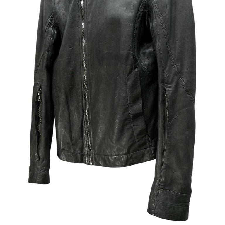 Rick Owens 14AW ラムレザーハイネックレザージャケット MOODY FW ブルゾン コート アウター ライダース バイカー リックオウエンス メンズ
