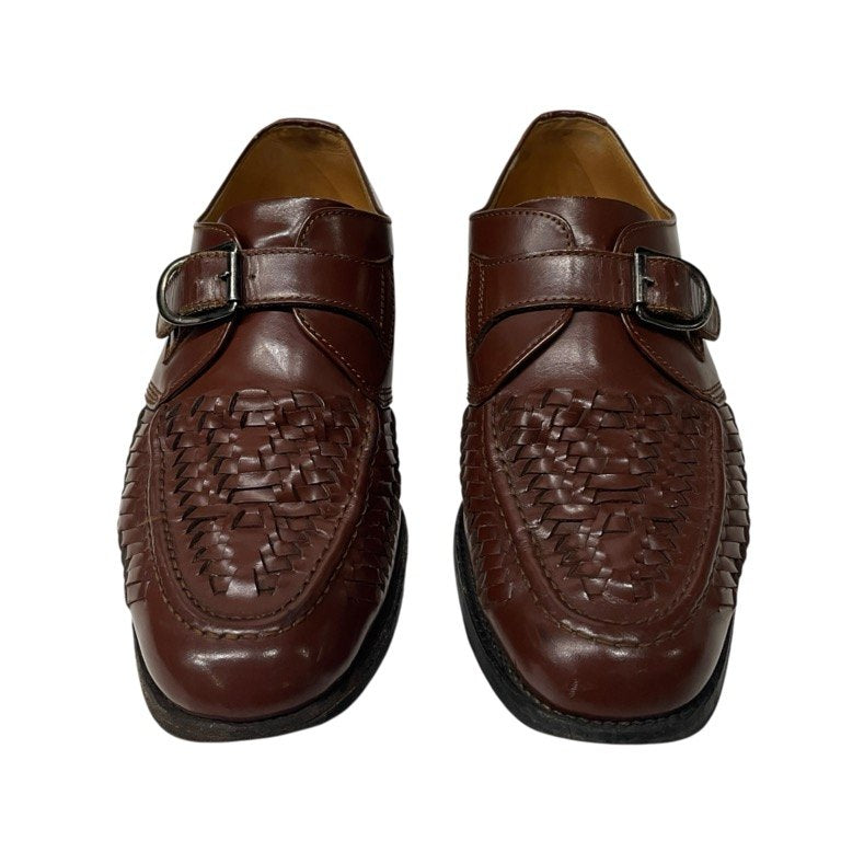 COMME des GARCONS HOMME レザーイントレチャートモンクストラップシューズ 編み込み 短靴 ブーツ Archive 80s 90s デカオム 靴 クツ コムデギャルソンオム メンズ