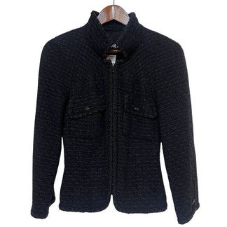 CHANEL CHANEL ツイードジップジャケット 38