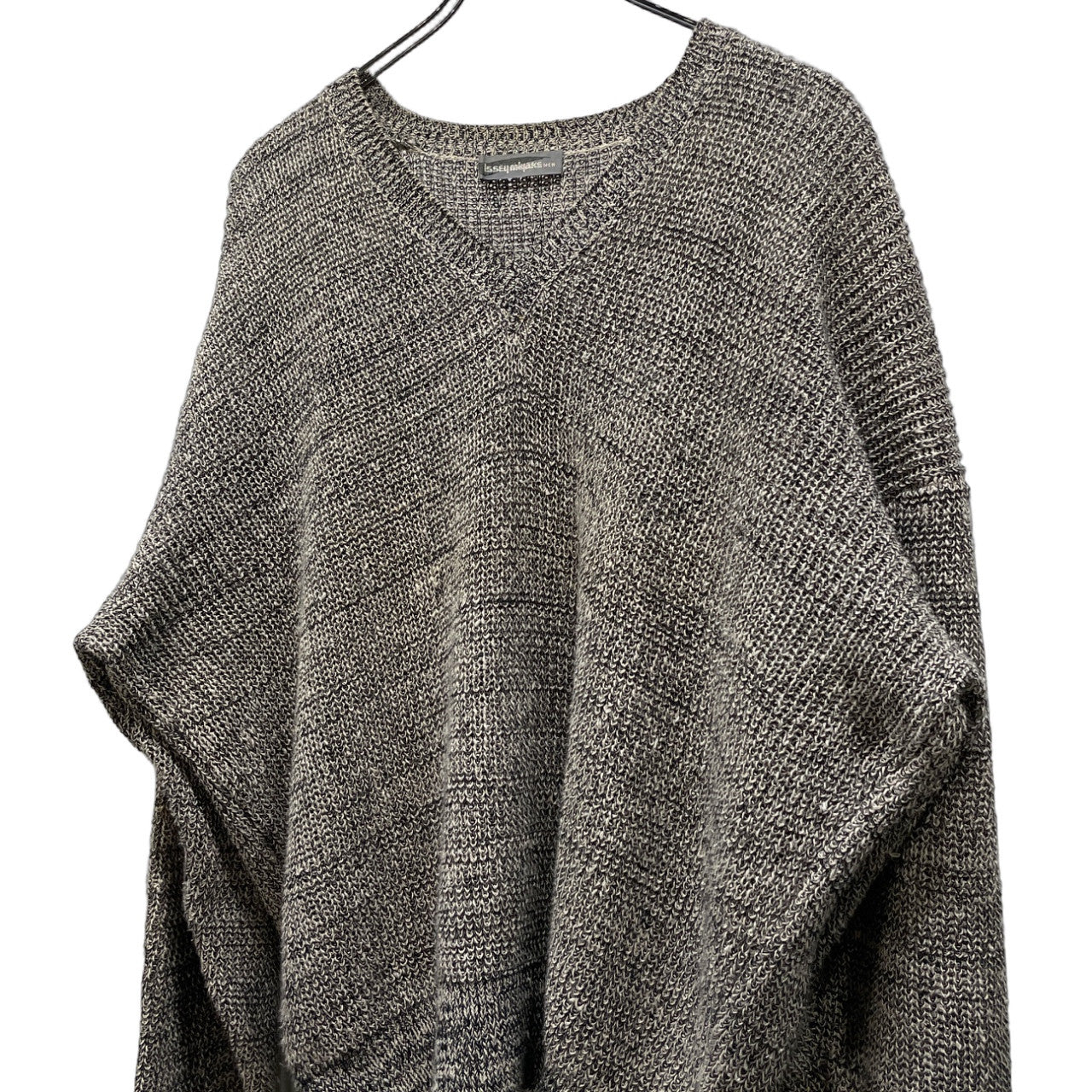 ISSEY MIYAKE MEN リネンコットンVネックサマーニットセーター Archive 80s 筆タグ 本人期 トップス イッセイミヤケメン メンズ