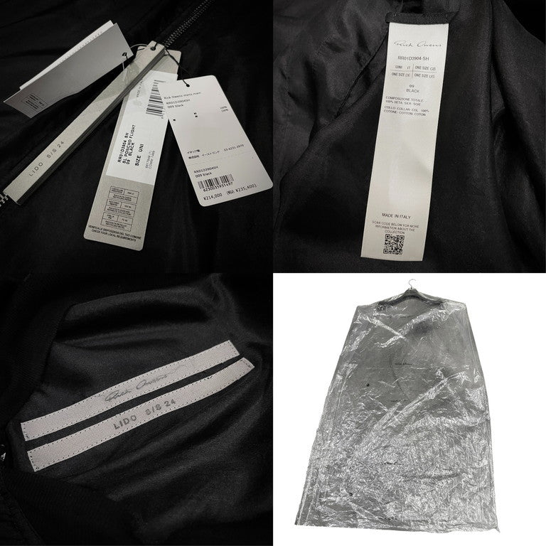 Rick Owens 24SS SL PONCHO FLIGHT シルクポンチョフライトジャケット LIDO LOOK12 コレクションモデル 希少 レア コート 国内入荷極少 定価235,400円 未使用タグ付 付属品完備 ハンガー RR01D3904SH リックオウエンス メンズ