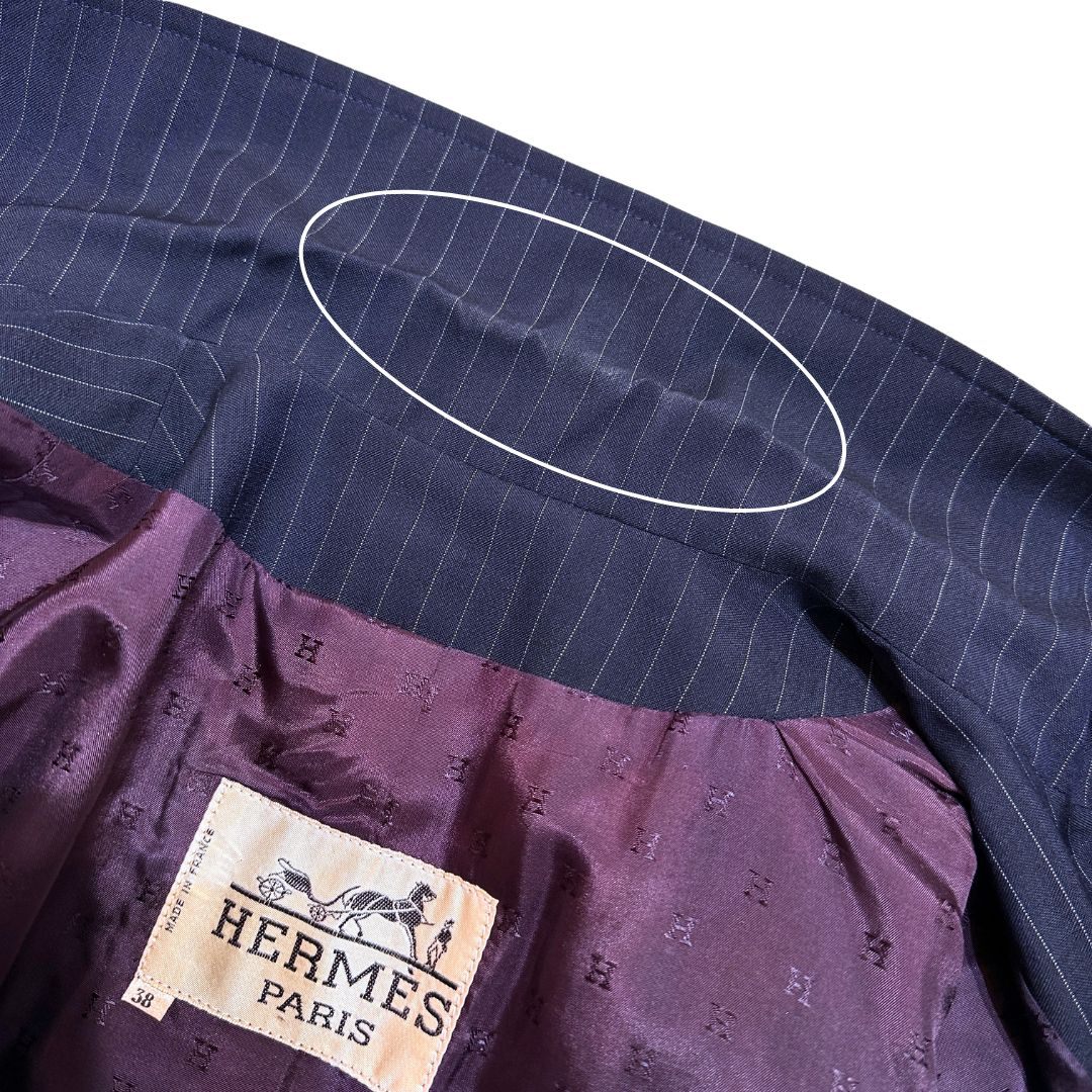HERMES Hermès ピンストライプ ダブルジャケット