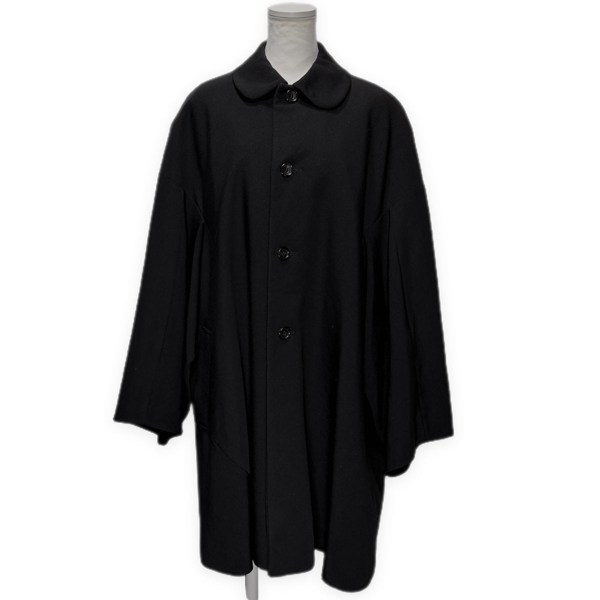 robe de chambre COMME des GARCONS 96AW ウールサージ丸襟変形袖ドレープコート アウター 90s Archive コムデギャルソン コムコム レディース