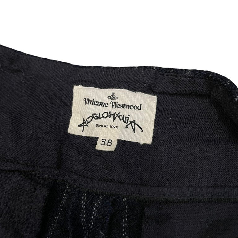 Vivienne Westwood ANGLOMANIA ウールストライプフランネルサイドダブルラップパンツ ボトムス ヴィヴィアンウエストウッド アングロマニア メンズ レディース ユニセックス