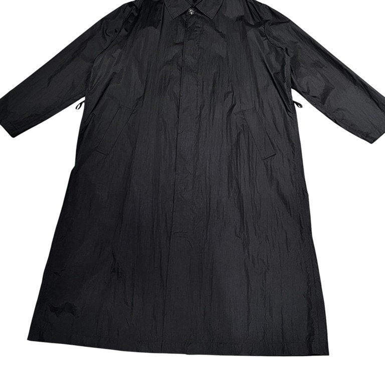 Yohji Yamamoto Pour Homme 91AW 6.1 THE MEN ナイロンタフタステンカラーフーデッドロングコート Archive 90s ベルト フード ジャケット ブルゾン アウター ヨウジヤマモトプールオム メンズ