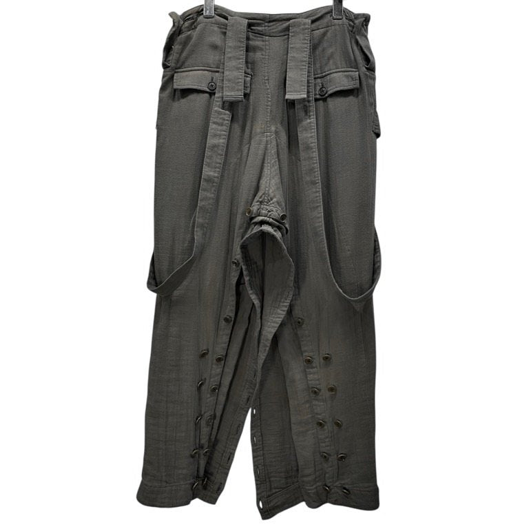 Yohji Yamamoto Pour Homme 08SS コットンガーゼサスペンダージョッパーズパンツ Archive 敗残兵期 多釦 ボトムス ミリタリー アーミー ヨウジヤマモトプールオム メンズ