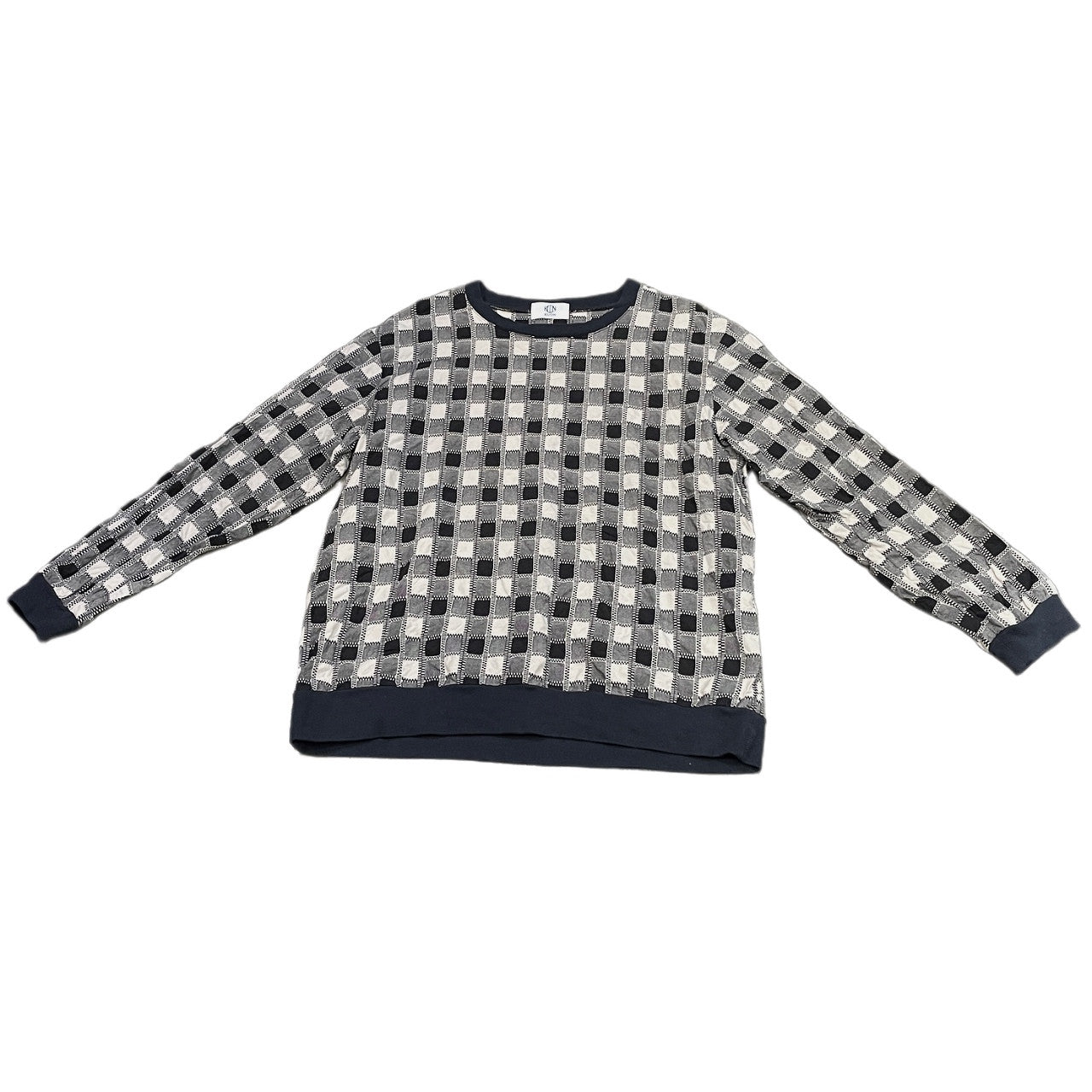 KUON 18AW PULLOVER LONG SLLVE SHIRT 吉野格子(柳格子) 刺し子プルオーバースウェットシャツ トップス Tシャツ カットソー Tee クオン メンズ