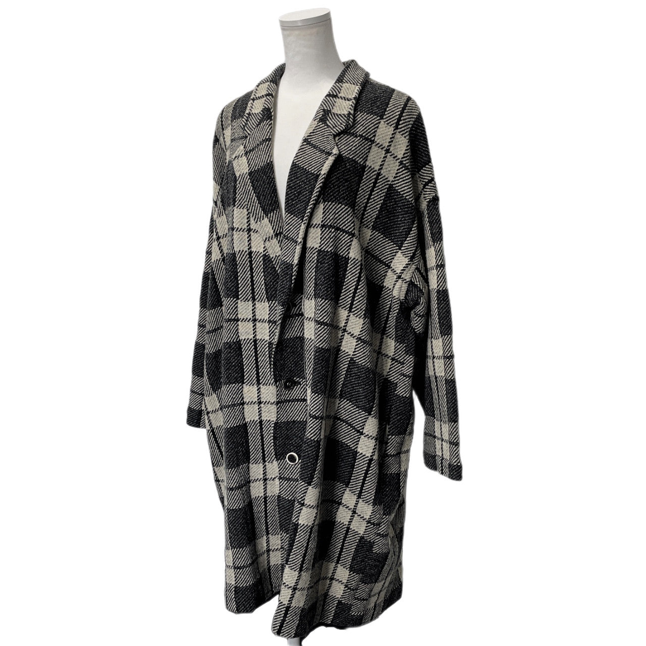 tricot COMME des GARCONS ウールチェックロングコート Archive 80s 初期 本人期 ジャケット ブルゾン アウター トリコ コムデギャルソン レディース
